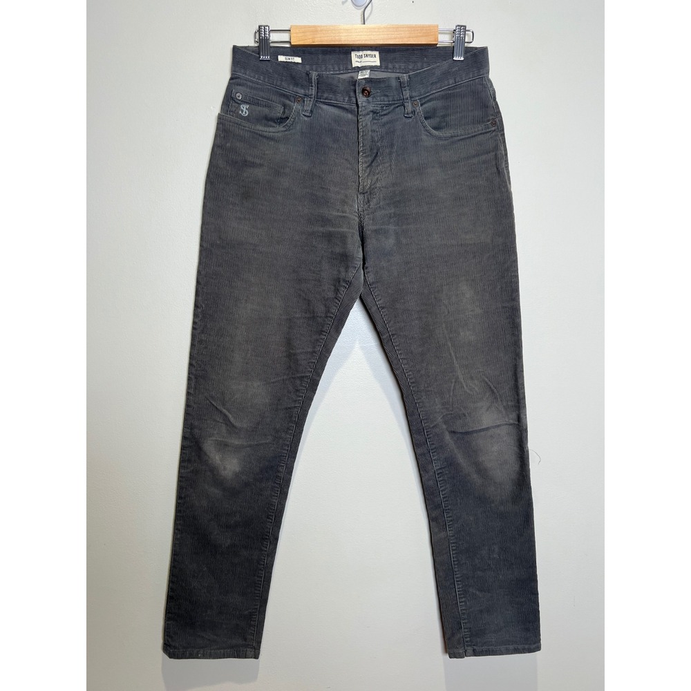 Todd Snyder Corduroy Pants Italian Stretch Mens 30x32 Grey Slim Fit 5-Pocket